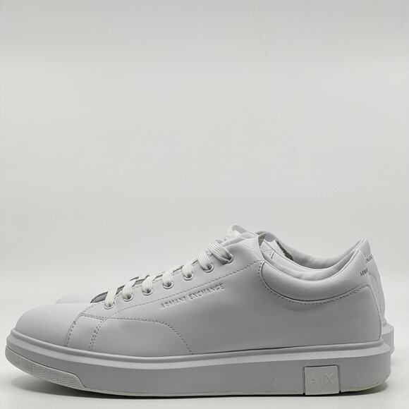 Armani Exchange AX White Leather Low Top Sneakers Men\'s 12 w/ Box main image 4